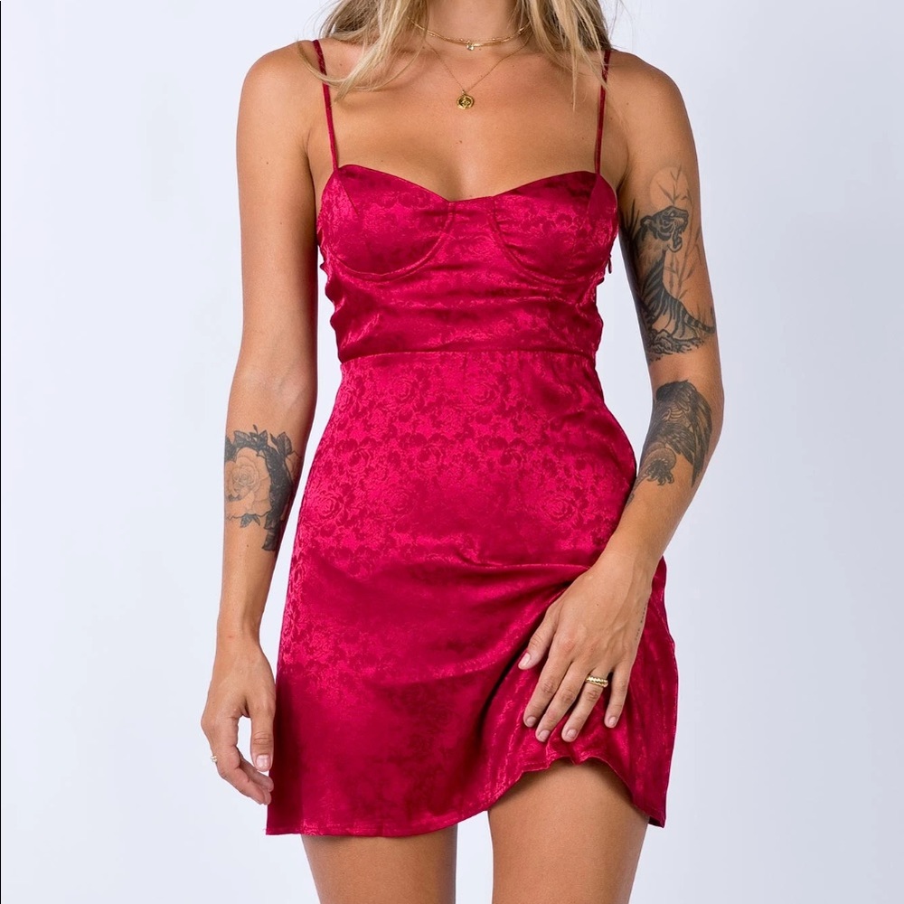 Princess Polly Diva Mini Dress in Deep Red, size 0